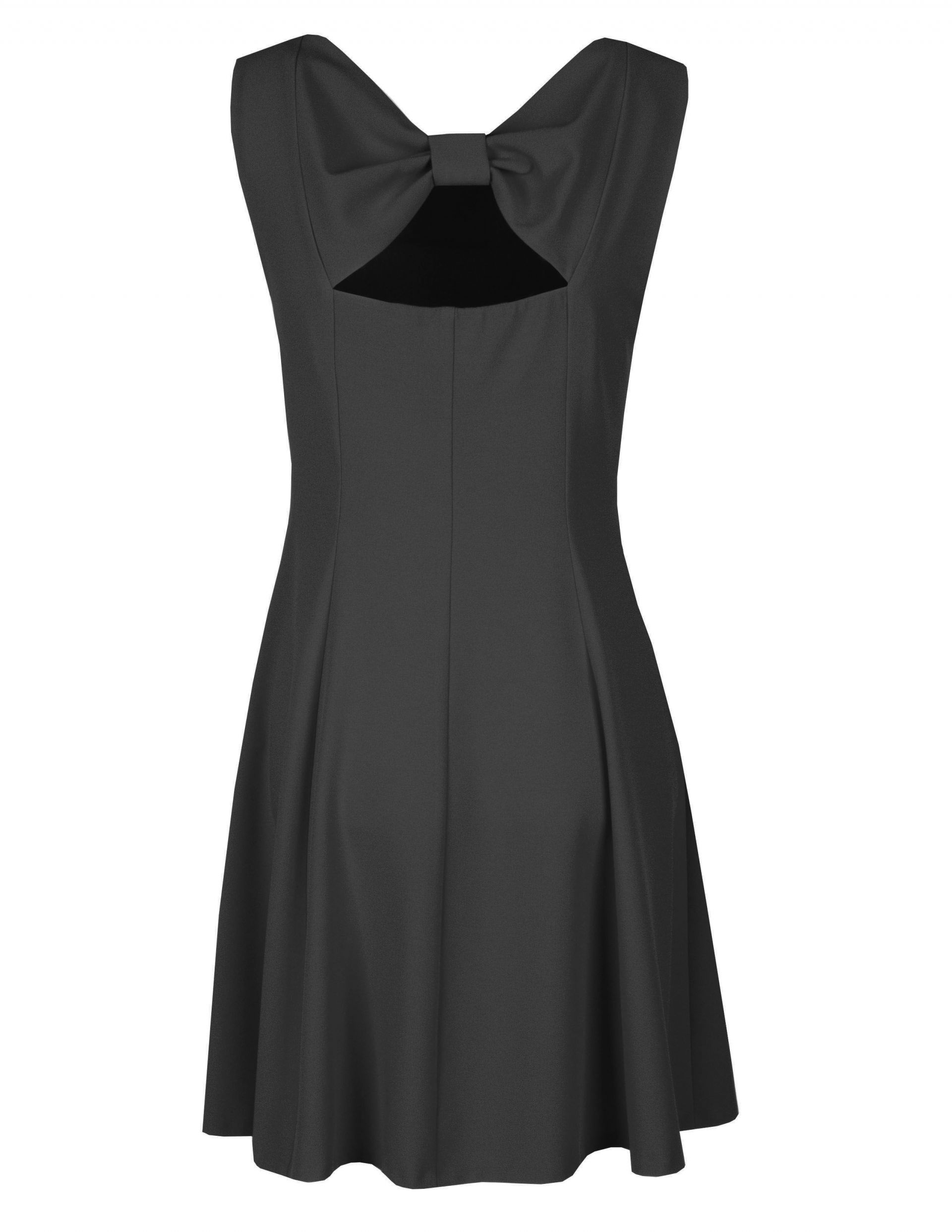 Sleeveless dress with round neck and bow on the backside 1